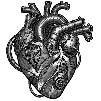 Mechanical Heart, Biomechanical tattoo flash design