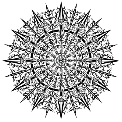 Radiating Sigil, Cybersigilism tattoo flash design