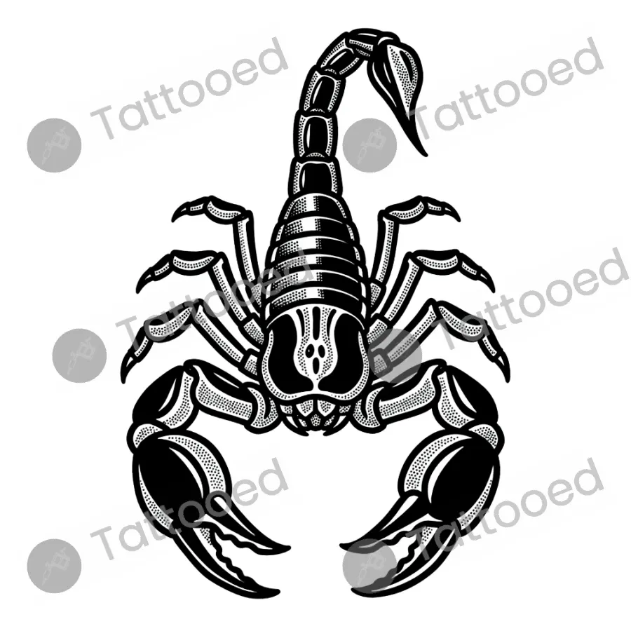 Scorpion, blackwork tattoo flash design