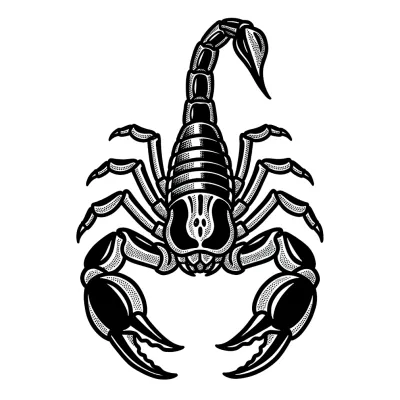 Scorpion, Blackwork tattoo flash design