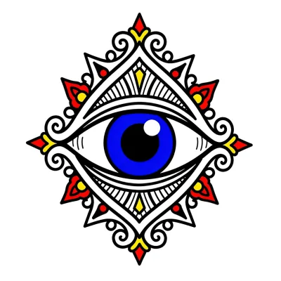 Evil Eye (Nazar), Traditional tattoo flash design