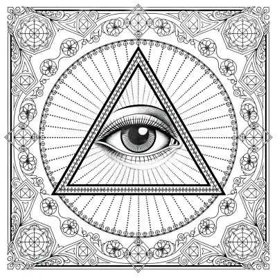Eye of Providence, Geometric tattoo flash design