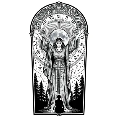 Moon Goddess tattoo flash design