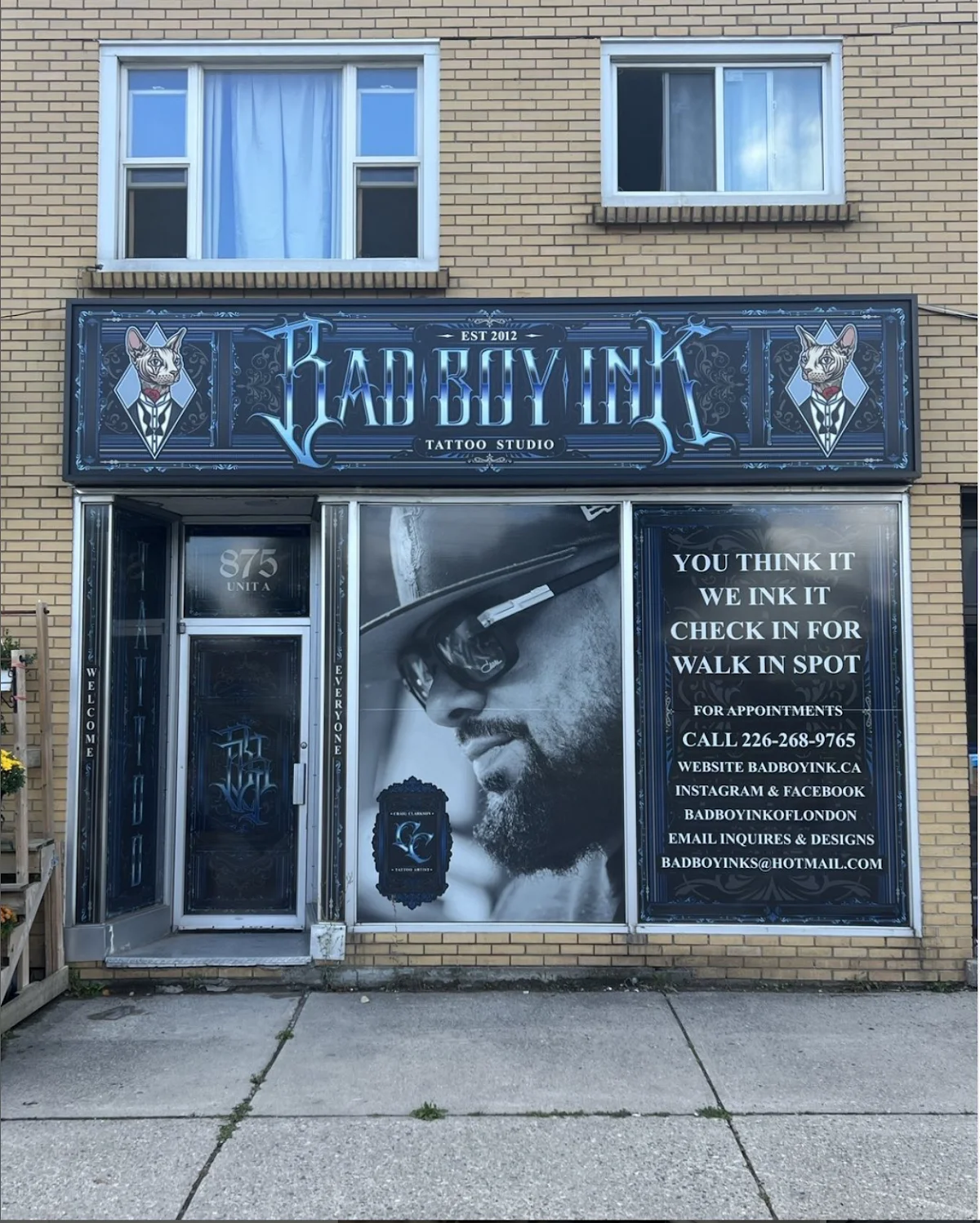 Bad Boy Ink tattoo shop in London, ON