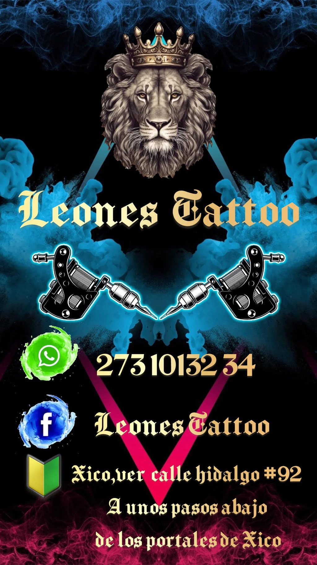 Leones Tattoo tattoo shop in Xico, Ver.