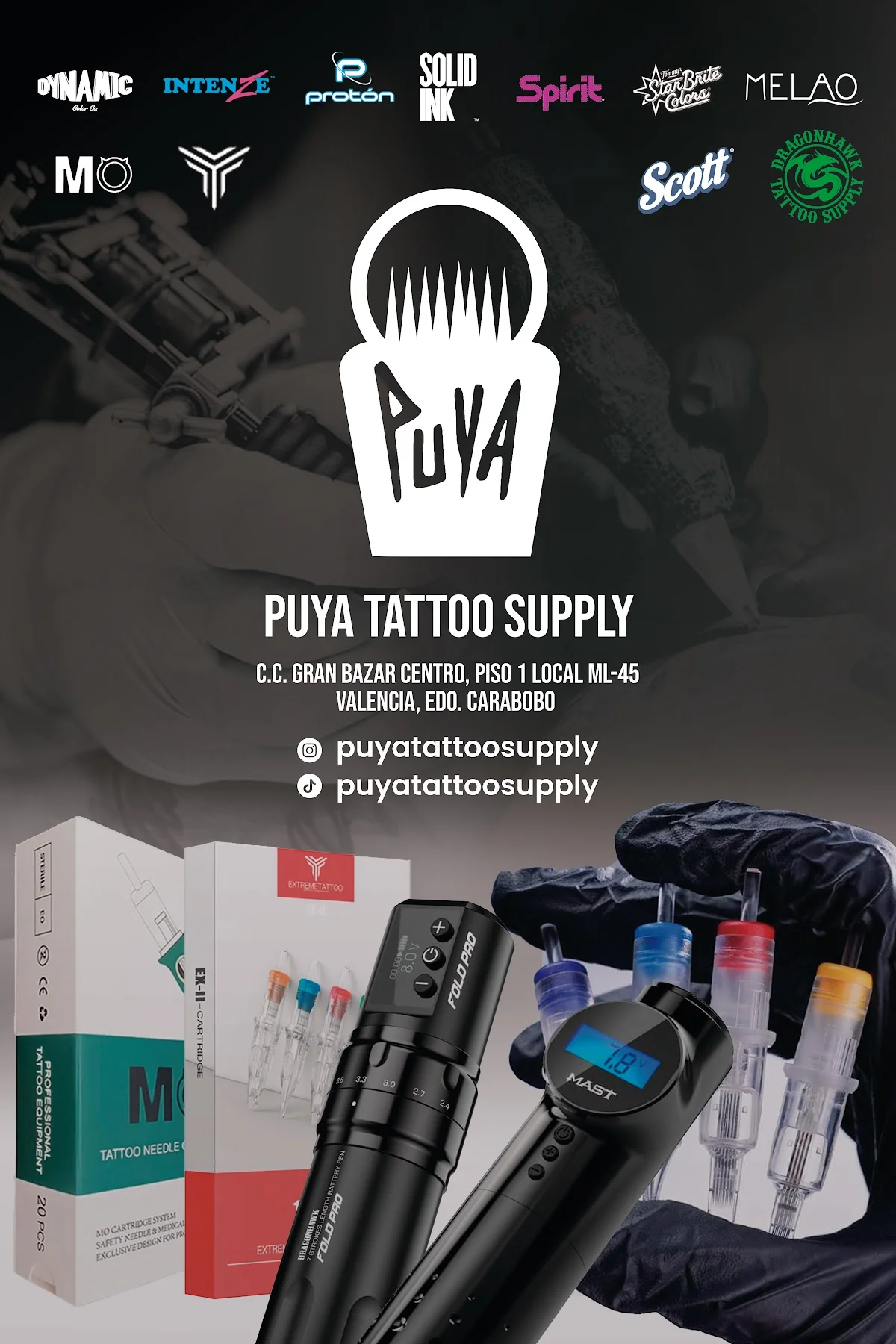Puya tattoo Supply tattoo shop in Valencia