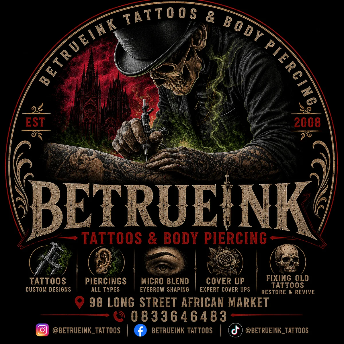 BETRUE INK TATTOO BODY PIERCING tattoo shop in Cape Town