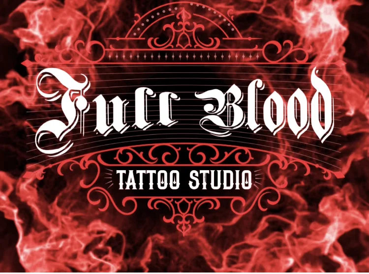 Full blood tattoo studio photo
