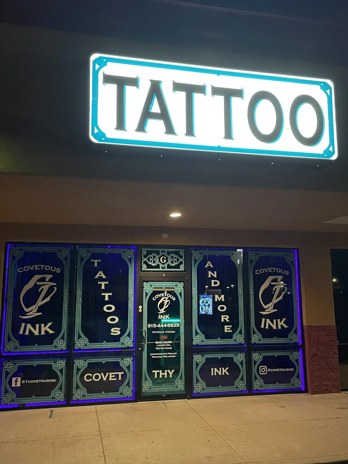 Covetous Ink tattoo shop in El Paso, TX