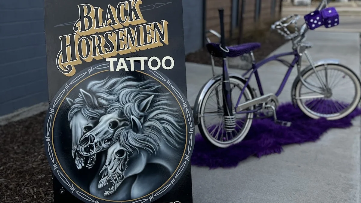 Black horsemen tattoo photo